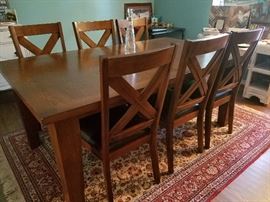 Nice Mission style dining room table and chairs