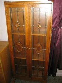 leaded glass book case