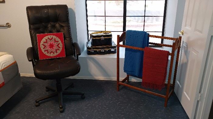 Office Chair, Quilt rack