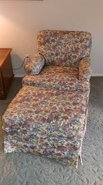 Upholstered Chair W/ Ottoman