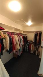 Closet Full Of Mens And Womens Clothes
