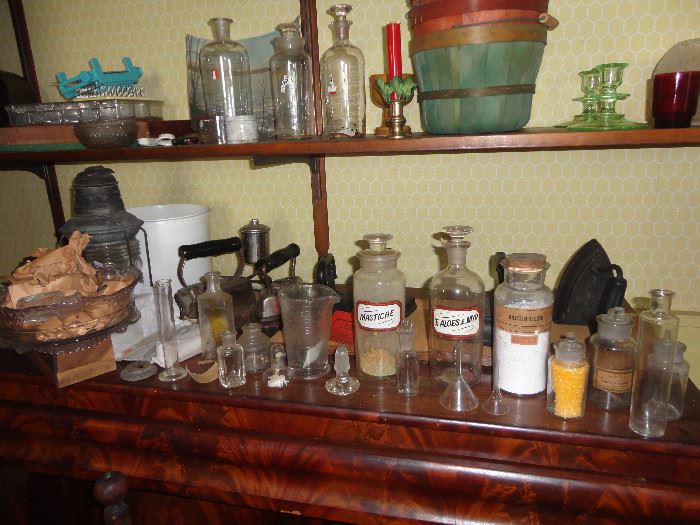 Apothecary bottle collection.