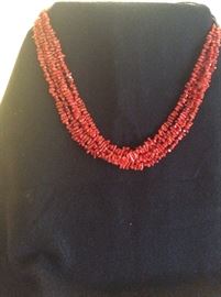 5 strand coral necklace 