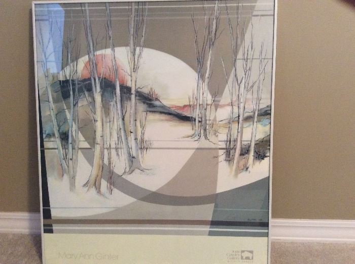 Mary Ann Ginter signed lithograph. 