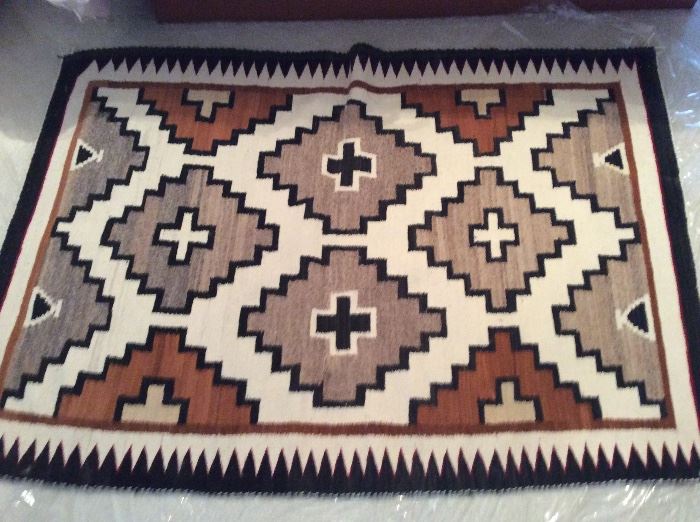 Navajo rug with crosses