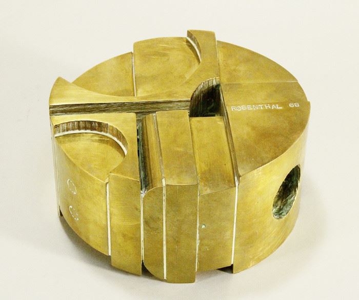 Tony Rosenthal, 20th C., 'Rondo' Brass Abstract Sculpture