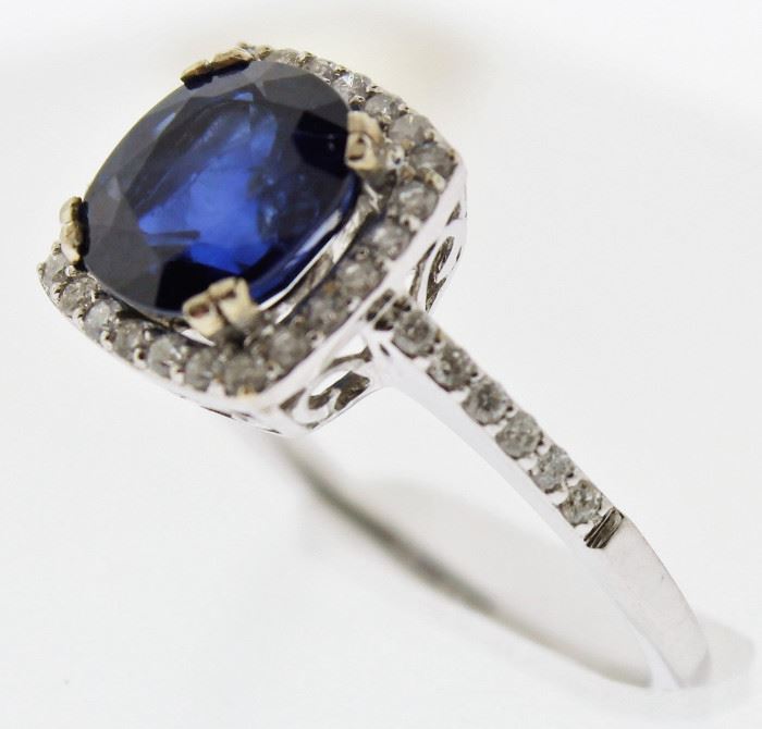 14K Diamond 2carat Sapphire Ring