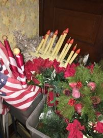 Lots of vintage Christmas decor throughout the two-story home