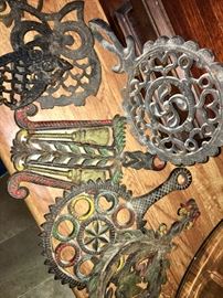 Lovely Fenton hobnail glass vanity pieces, early twentieth century American antiques