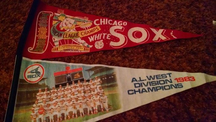 VINTAGE CHICAGO WHITE SOX PENNANTS..1959 1983