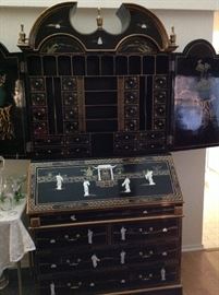 Large Oriental Secretary with inlaid pearl