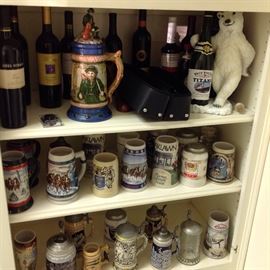 Beer steins from around the world. 