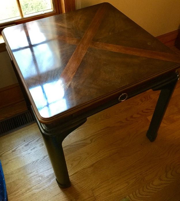 Pair of Drexel Heritage Mahogany End Tables with Pull Out Shelf