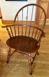 L. Hitchcock Kitchen Windsor Style Table with 2 Leaves and 6 Chairs (36" x 22" x 58")