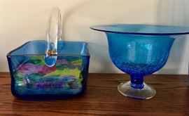 Blue and Yellow Blenko Collection