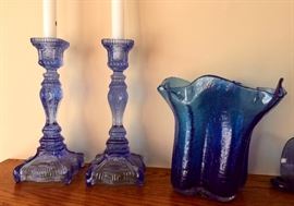 Blue and Yellow Blenko Collection