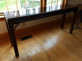 Drexel Heritage Sofa Table with Oriental Flare Inlay (54" x 14" x 26"H)