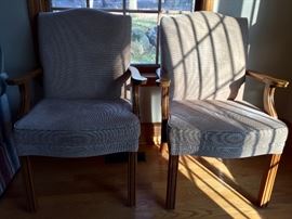 2 Tan Oak Arm Chairs