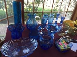 Blue and Yellow Blenko Collection