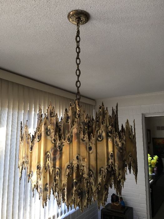 Mid century Brutalist hanging lamp