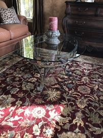 GLASS-TOP COFFEE TABLE