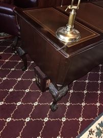 EXECUTIVE LEATHER TOP SOLID WOOD DESK 58" LONG X 30" WIDE X 30" TALL