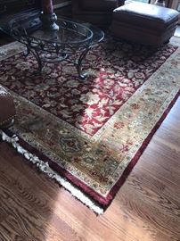 LARGE WOOL AREA RUG -HAND KNOTTED 8' X 10'