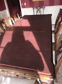 STANLEY LONG DINING TABLE WITH 8 CHAIRS 100" LONG X 45" WIDE X 30" TALL MSRP $8,000