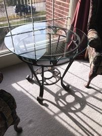 ROUND GLASS-TOP TABLE