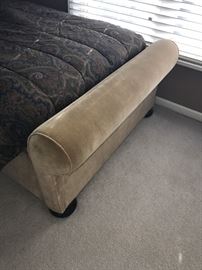 TWIN SIZE UPHOLSTERED SLEIGH BED