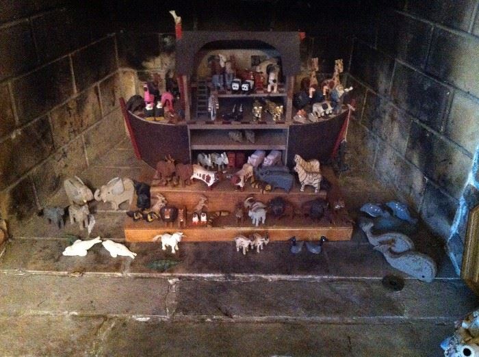 Barry Groscup Millwood Toys hand-carved and signed Noah's Ark Set