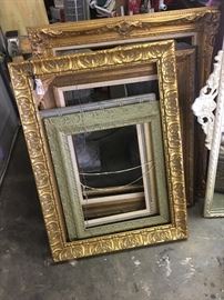 Large assortment of large picture frames some for paintings