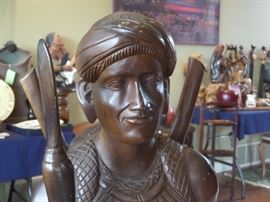 very heavy, hand carved wooden statues, 4 feet tall