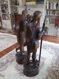 very heavy,hand carved wooden statues, 4 feet tall
