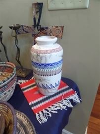 Handmade vase, signed by artist with monogram.  Paid $400.