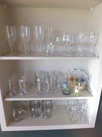 very nice assorted glass stemware