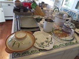 assorted kitchen bakeware