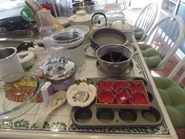 assorted kitchen items and bakeware