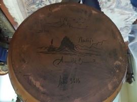 Hand carved Navajo vase, 27" tall signed by artist - very very nice!