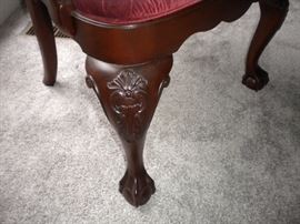 Chippendale style dining room chairs 4 side and 2 arm