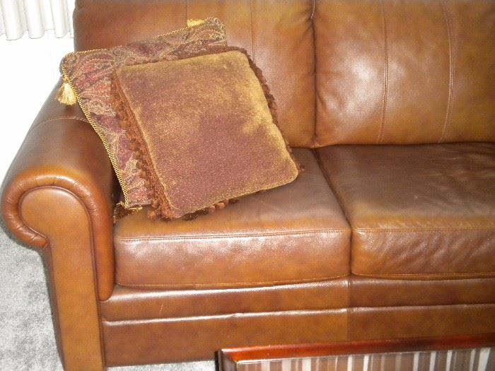 Ethan Allen leather couch/ sofa
