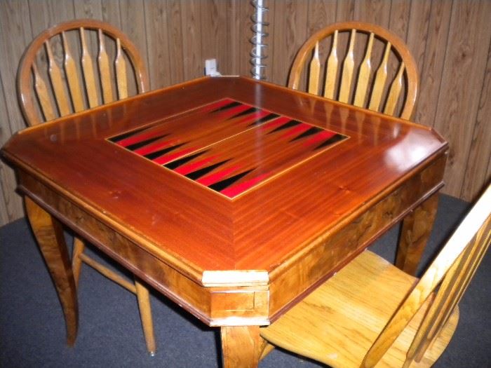 VINTAGE-ITALIAN-EXOTIC-WOOD-GAME-TABLE-ROULETTE-BACKGAMMON-CARDS-CHESS....SELLS ON EBAY $600-2800
