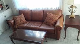Ethan Allen leather sofa