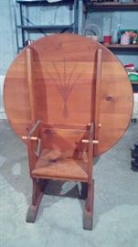 American Antique Tilt Top Table Tavern Chair Bench Antique Furniture/habersham chair convert to table antique