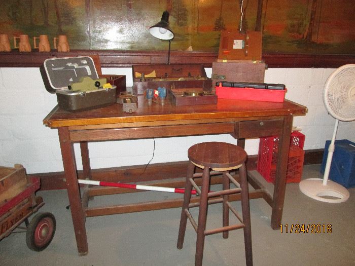 Vintage Drafting Table   would make a great kitchen island 