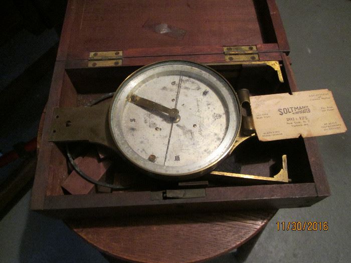 Vintage Brass Surveyors Compass in original Box
