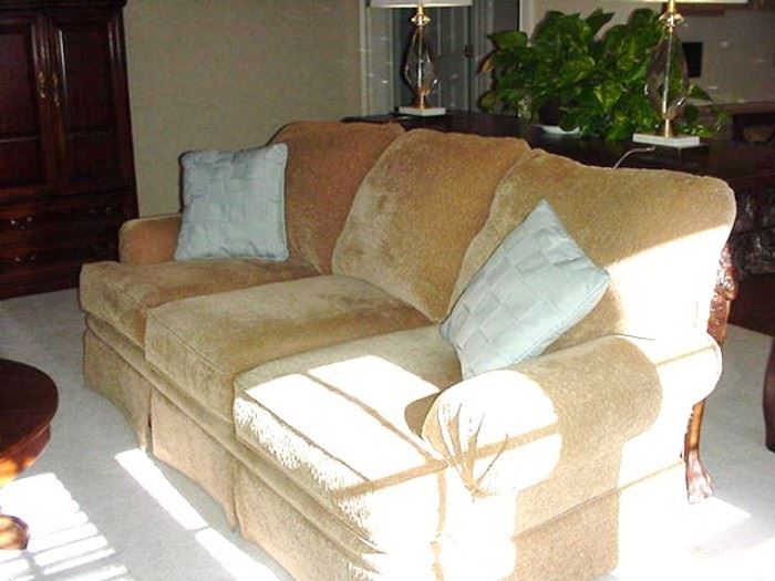 Upholstered sofa, three cushions