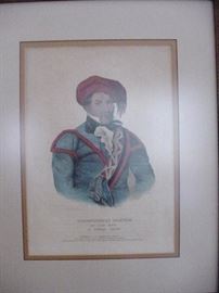Tustennuggee Emathla or Jim Boy, a Creek Chief, 1838, published by F.W. Greenough, drawn printed and colored by L.T. Bowen