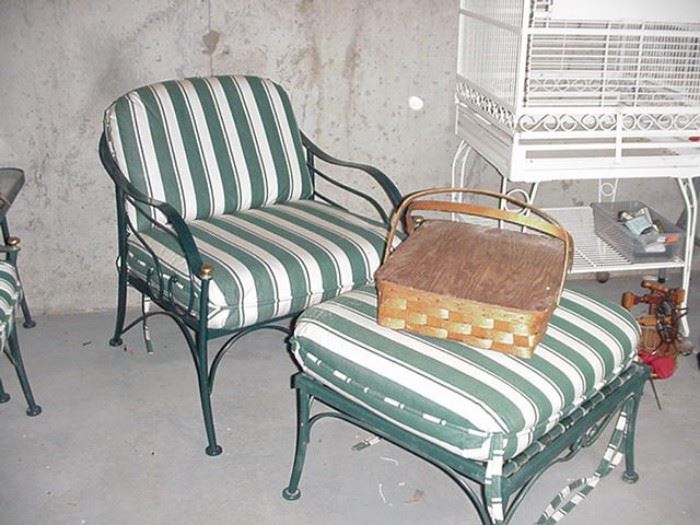 Chair and ottoman, part of a patio set
