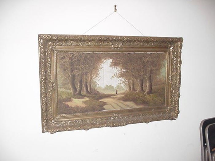Oil on canvas in ornate frame